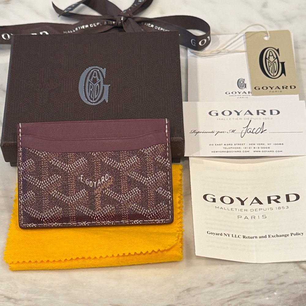 NEW IN BOX! Goyard Goyardine Saint Sulpice Card Holder Bordeaux